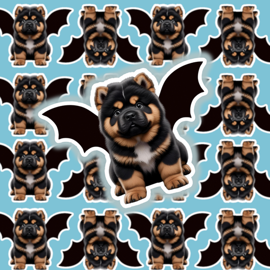 Chow Chow Bat Sticker