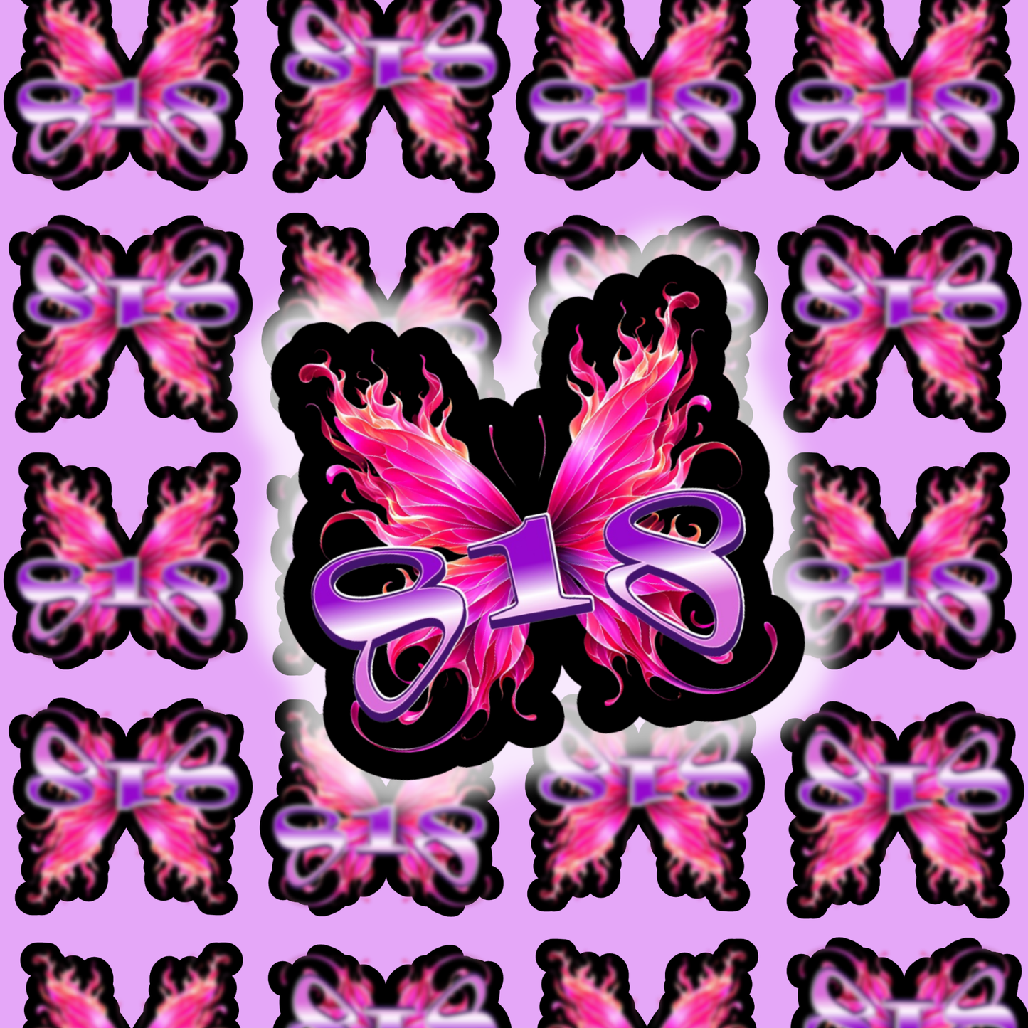 818 Holographic Sticker