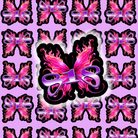 818 Holographic Sticker